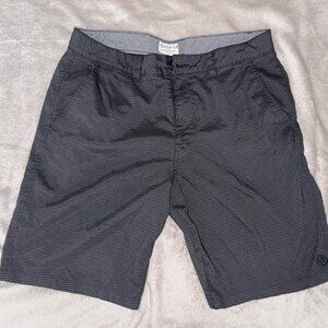 Vintage HANG TEN Men’s Shorts, Black & Charcoal Pinstripe, 36” waist, 10” Inseam